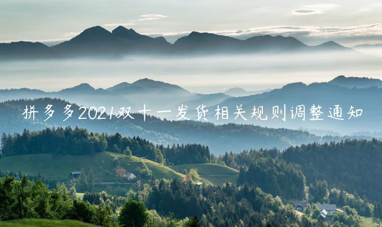 拼多多2021雙十一發(fā)貨相關(guān)規(guī)則調(diào)整通知